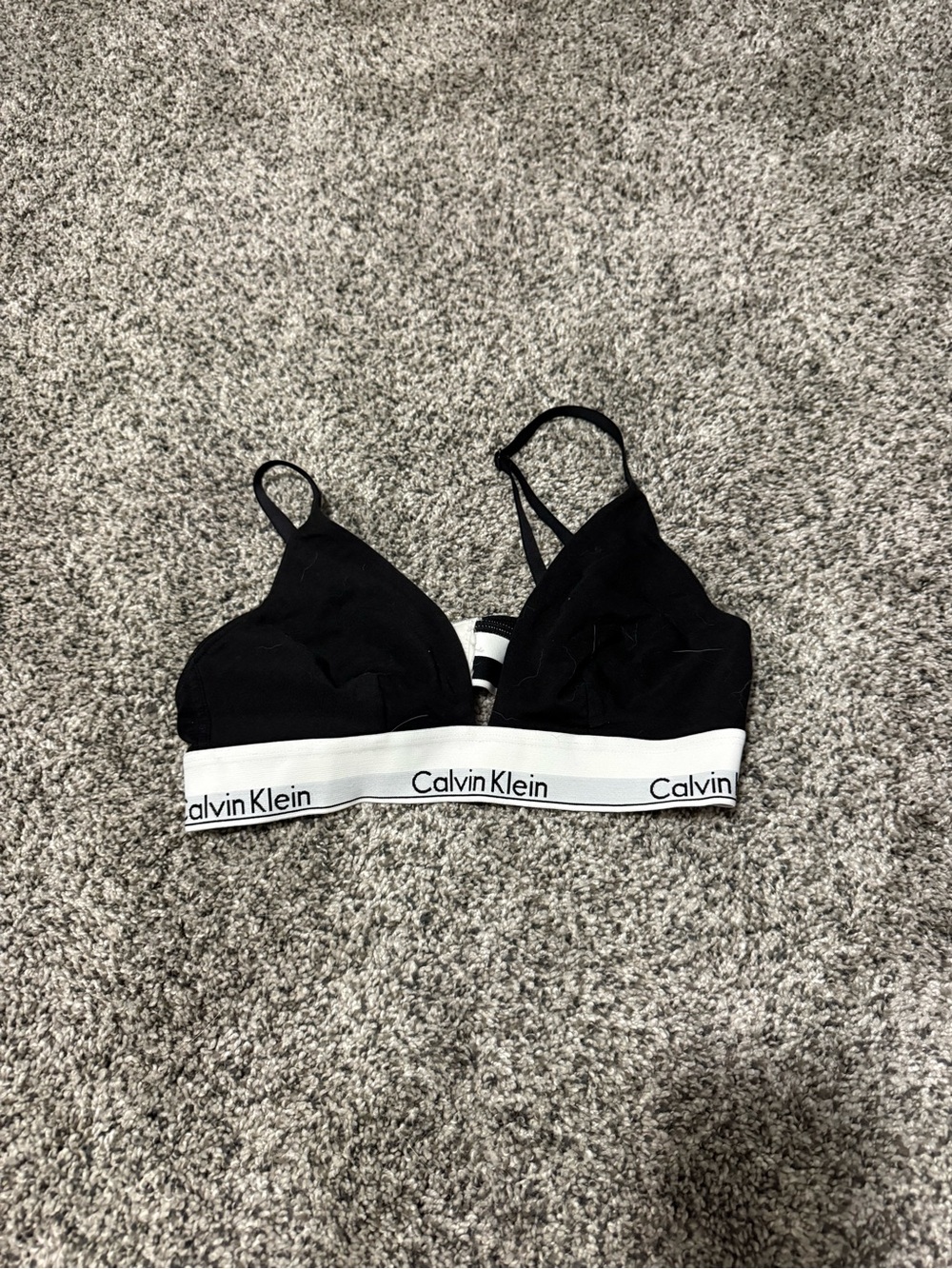 Calvin Klein Black Bralette with White Logo Band